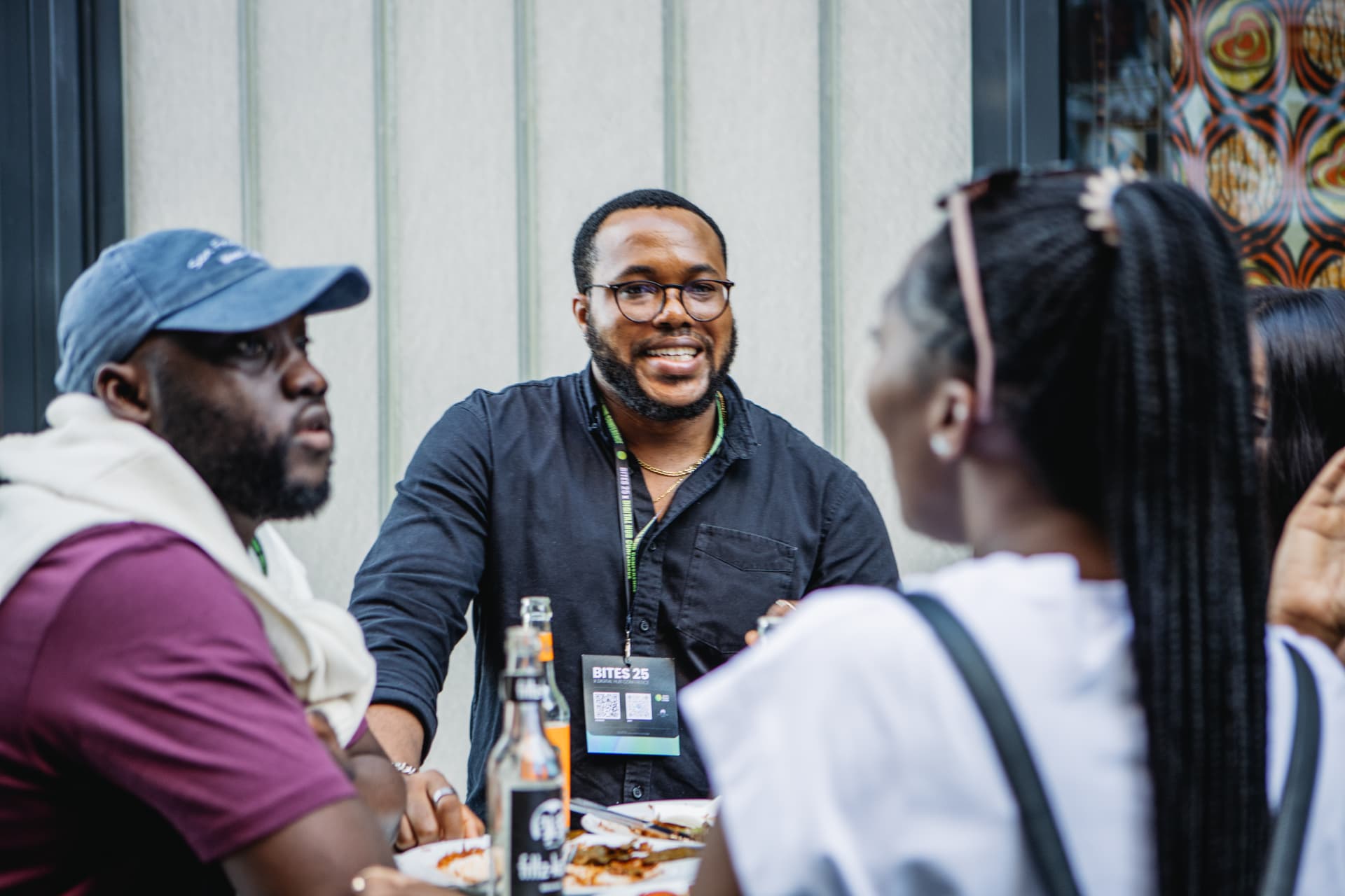 Attendees deep in conversation during a networking session